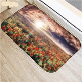 Floral Carpet Mats Bedroom Non-Slip Floor Mats Area Rug