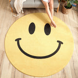 Smile Face Round Carpet Cartoon Soft Living Room Bedroom Rug Ant-Slip Floor Mats