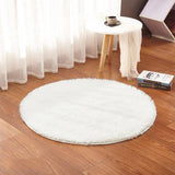 Fluffy Round Living Room Faux Fur Carpet Chair Upholstery Area Rug