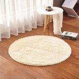 Fluffy Round Living Room Faux Fur Carpet Chair Upholstery Area Rug