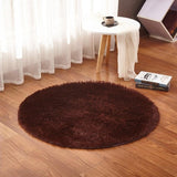 Fluffy Round Living Room Faux Fur Carpet Chair Upholstery Area Rug