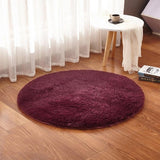 Fluffy Round Living Room Faux Fur Carpet Chair Upholstery Area Rug