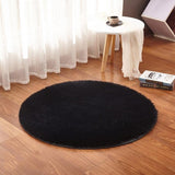 Fluffy Round Living Room Faux Fur Carpet Chair Upholstery Area Rug