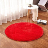 Fluffy Round Living Room Faux Fur Carpet Chair Upholstery Area Rug