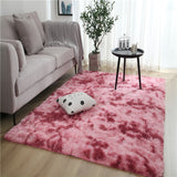 Decorative Carpet Tie Dyeing Plush Soft Carpets for Living Room and Bedroom