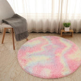 Fluffy Round Rug Carpets For Living Room Decor Faux Fur Rugs