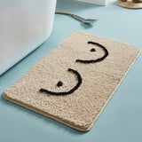 Fluffy Bathmat Funny Letters Bathroom Rug & Bathtub Side Carpet