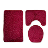 Bathroom Toilet Rug Set Toilet Carpet Flannel Non-Slip Rug