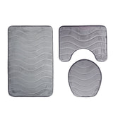 Bathroom Toilet Rug Set Toilet Carpet Flannel Non-Slip Rug