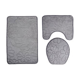 Bathroom Toilet Rug Set Toilet Carpet Flannel Non-Slip Rug