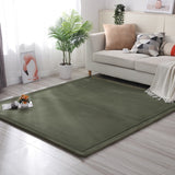 Flannel Thick Non-Slip Carpet Mat Solid Simple Short Pile Rug