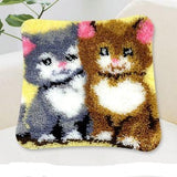 Animal Series Latch Hook Rug & Embroidery Pillow Wool Cross Stitch