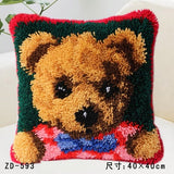 Animal Series Latch Hook Rug & Embroidery Pillow Wool Cross Stitch