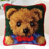 Animal Series Latch Hook Rug & Embroidery Pillow Wool Cross Stitch