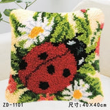 Animal Series Latch Hook Rug & Embroidery Pillow Wool Cross Stitch