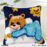 Animal Series Latch Hook Rug & Embroidery Pillow Wool Cross Stitch