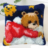 Animal Series Latch Hook Rug & Embroidery Pillow Wool Cross Stitch