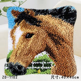 Animal Series Latch Hook Rug & Embroidery Pillow Wool Cross Stitch