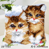 Animal Series Latch Hook Rug & Embroidery Pillow Wool Cross Stitch