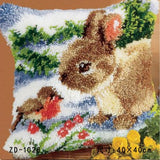 Animal Series Latch Hook Rug & Embroidery Pillow Wool Cross Stitch