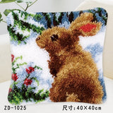 Animal Series Latch Hook Rug & Embroidery Pillow Wool Cross Stitch