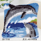 Animal Series Latch Hook Rug & Embroidery Pillow Wool Cross Stitch