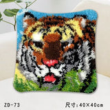 Animal Series Latch Hook Rug & Embroidery Pillow Wool Cross Stitch