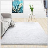 Modern Shaggy Carpet Living Room Bedroom Rugs Solid Fluffy Silky Rug