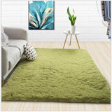 Modern Shaggy Carpet Living Room Bedroom Rugs Solid Fluffy Silky Rug