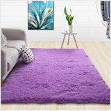 Modern Shaggy Carpet Living Room Bedroom Rugs Solid Fluffy Silky Rug