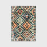 Retro Persian Carpets Green Geometric Living Room Decor Area Rugs