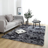 Soft Tie-Dye Plush Fabric Fluffy Carpet Four Seasons Decorative Mat