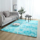 Soft Tie-Dye Plush Fabric Fluffy Carpet Four Seasons Decorative Mat