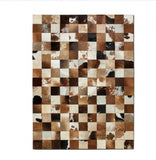 Cowhide Skin Fur Hand Made Seamed Patchwork Rug