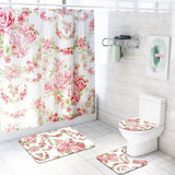 Floral Bathmat and Shower Curtain Set Shower Curtain Hooks Bath Rugs