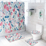 Floral Bathmat and Shower Curtain Set Shower Curtain Hooks Bath Rugs