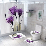 Floral Bathmat and Shower Curtain Set Shower Curtain Hooks Bath Rugs