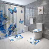 Floral Bathmat and Shower Curtain Set Shower Curtain Hooks Bath Rugs