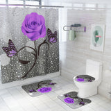 Floral Bathmat and Shower Curtain Set Shower Curtain Hooks Bath Rugs