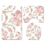 Floral Bathmat and Shower Curtain Set Shower Curtain Hooks Bath Rugs