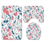 Floral Bathmat and Shower Curtain Set Shower Curtain Hooks Bath Rugs