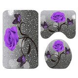 Floral Bathmat and Shower Curtain Set Shower Curtain Hooks Bath Rugs