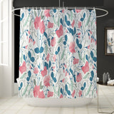 Floral Bathmat and Shower Curtain Set Shower Curtain Hooks Bath Rugs