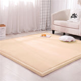 Flannel Thick Non-Slip Carpet Mat Solid Simple Short Pile Rug