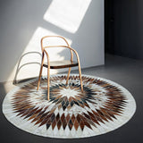 Decoration Round Shaped Cowhide Rug And Cow Carpet For Living Room