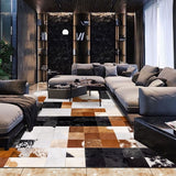 Decorative Cowhide Patchwork Rug And Cow Skin Carpet For Living Room