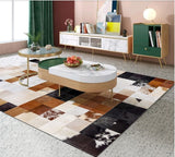 Decorative Cowhide Patchwork Rug And Cow Skin Carpet For Living Room