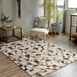 Geometric Cowhide Splicing Carpet Bedroom Living Room