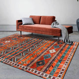 Retro Carpets for Living Room Rug Dark Orange Bedroom Decoration