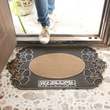 Noble Luxury Entrance Door Mat Hallway Rug Anti-Slip Dirt-Resistant Rose Rubber